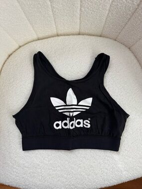 Adidas Originals Trefoil Black Crop Top in Size Small